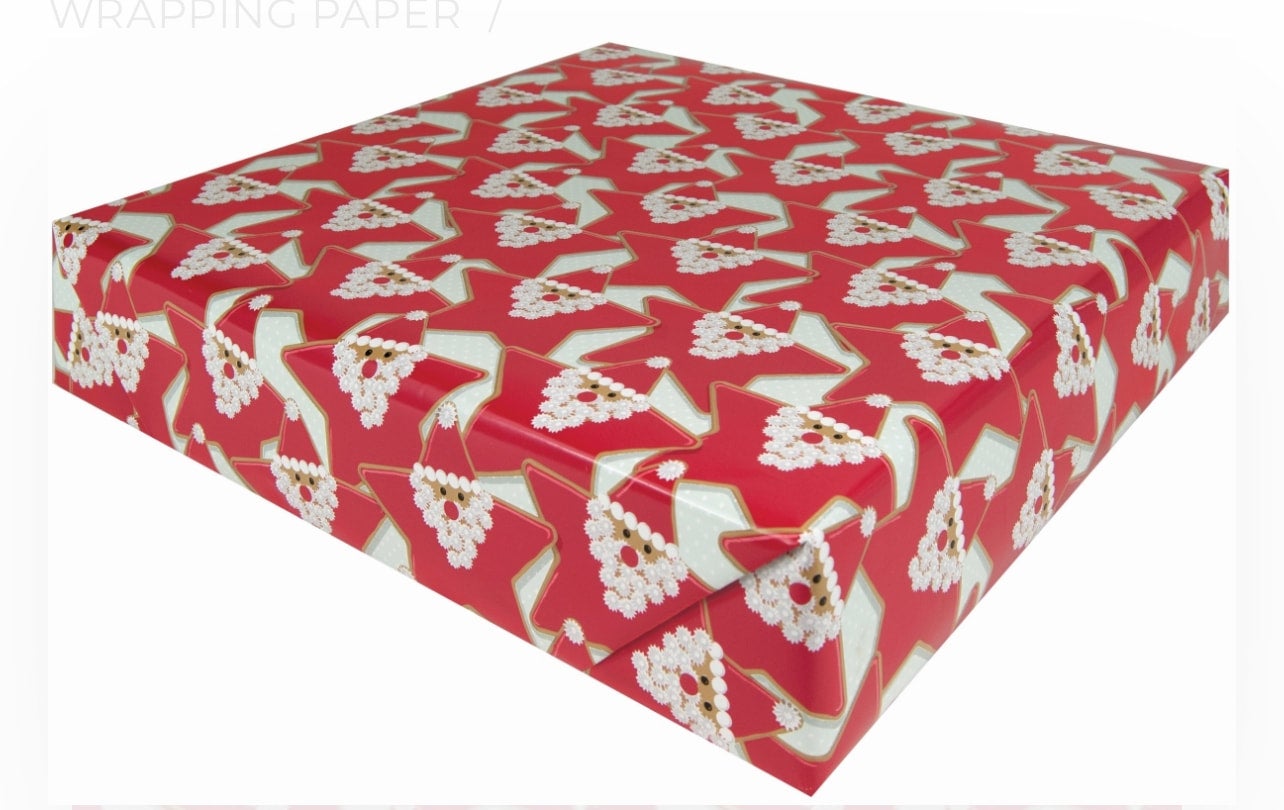 Sugar Cookie Santa 10 ft Jumbo Roll Wrapping Paper